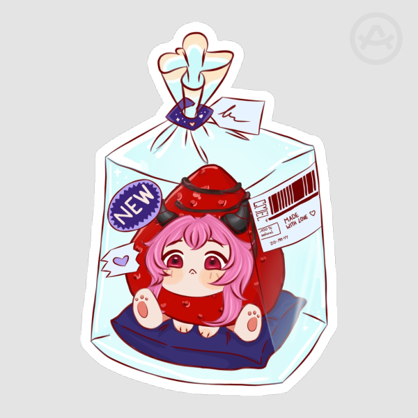 Aila Strawberry Chibi Die Cut Stickers