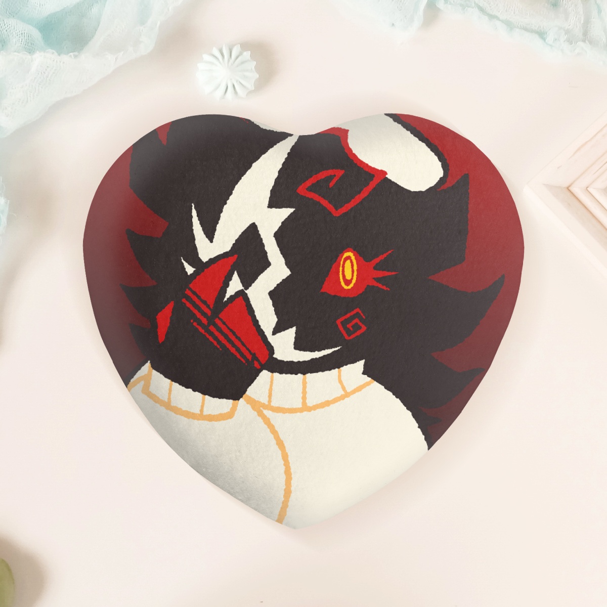 Folly Plush Heart Button Badge