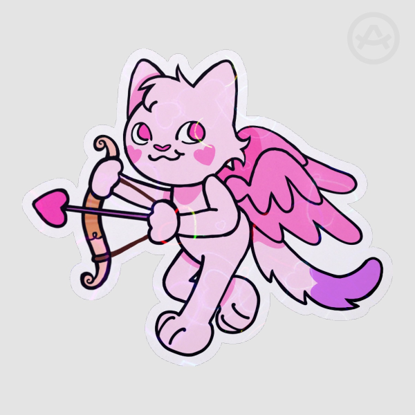 Cupid kitty sticker