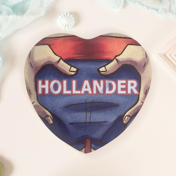 Heated Rivarly Hollander Heart Shape Plush Badge
