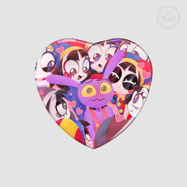 Pomnis Love Heart Shape Holographic Badge