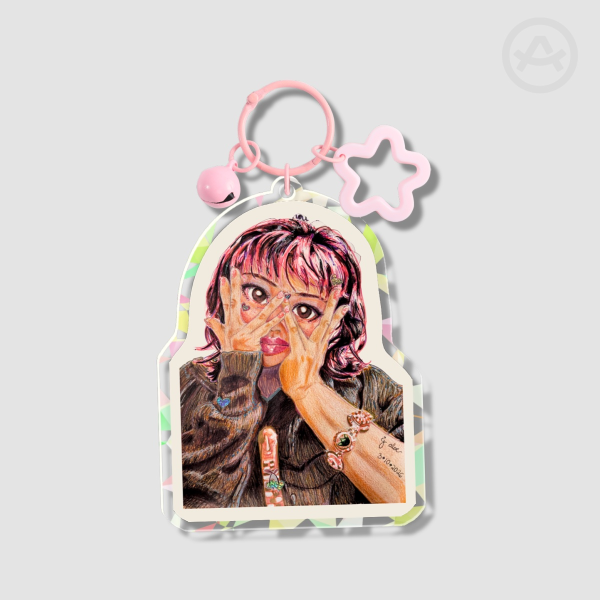 i see you (die-cut) Broken Glass Acrylic Keychain, 2.76 cm.