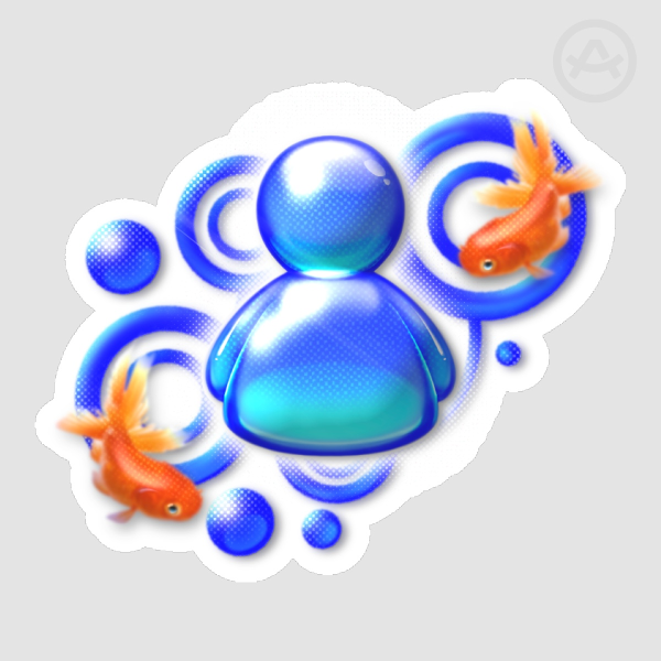 🌐🐟 Frutiger Aero Sticker