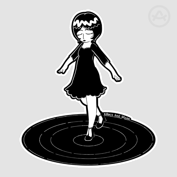 Chibi Monochrome Lady Sticker