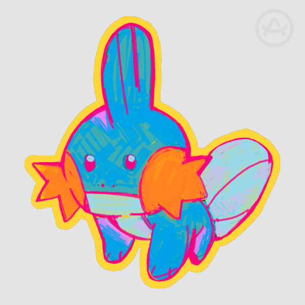 muddy kipper painted sticker (matte)