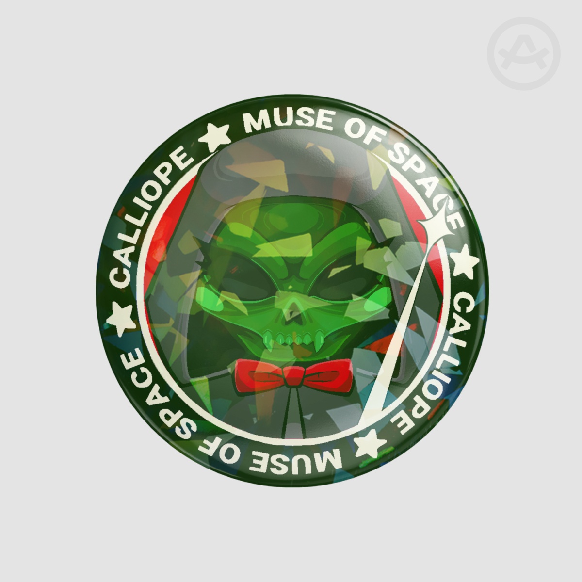 alt! Calliope Holographic Button Pin