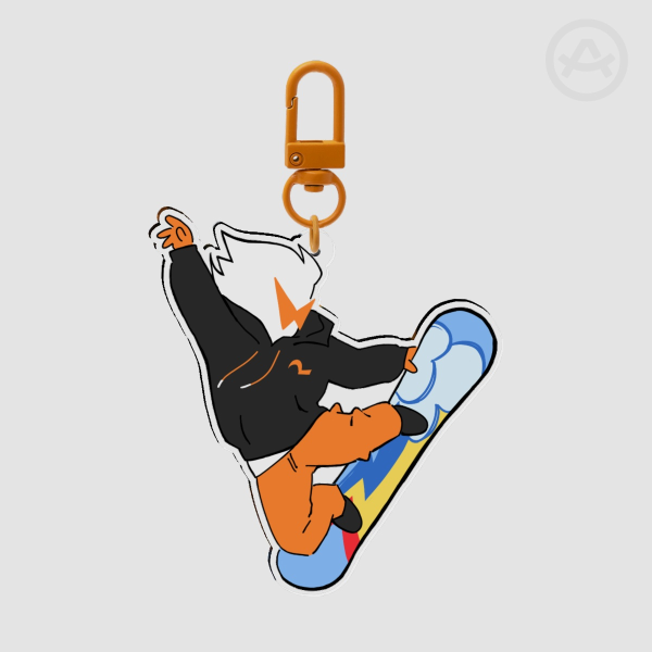 Dirk Strider Snowboarding Keychain