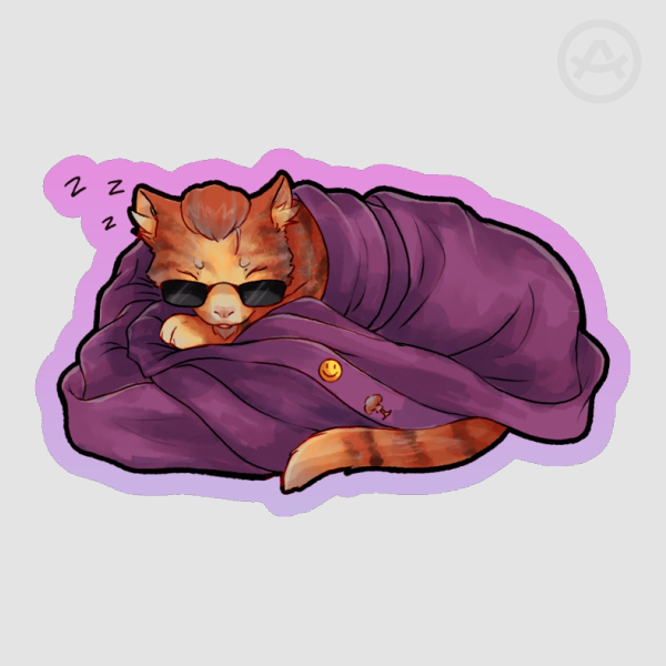 Cozy Cat Postal Dude Sticker