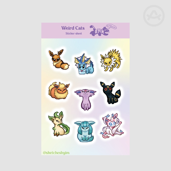 Weird Cats - Matte Coated Sticker Sheet