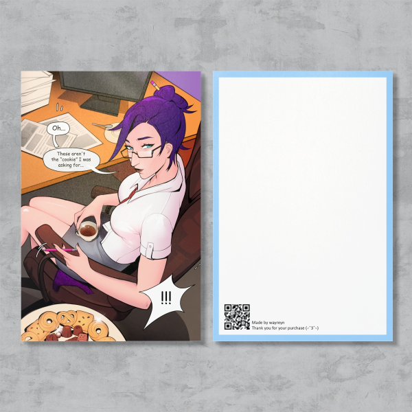 Office AU Caitlyn Arcane Postcard