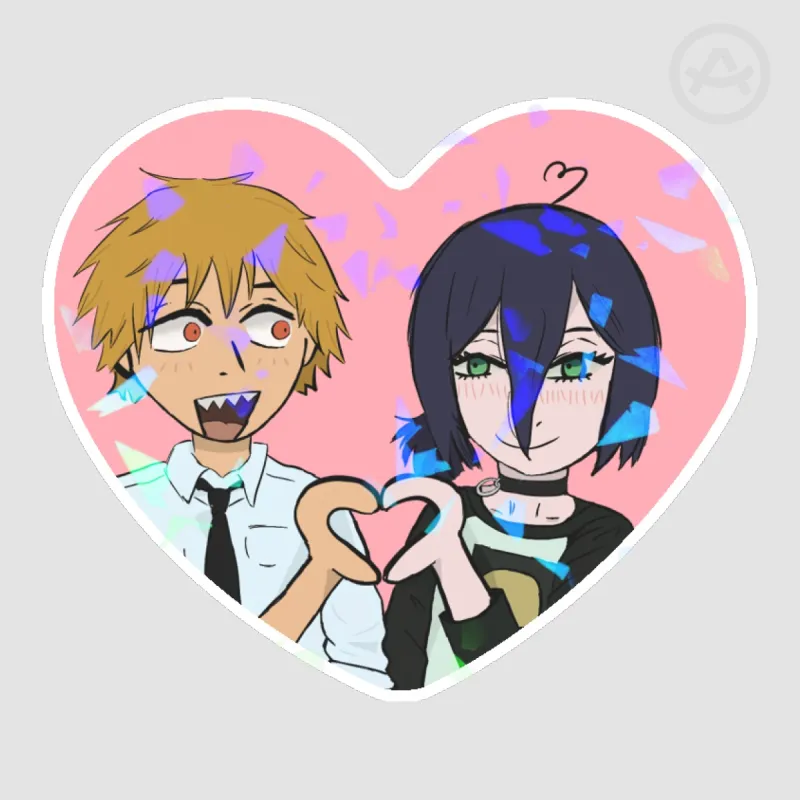 Denji Csm Sticker Denji & Reze Die Cut Stickers by Lea - ACGGOODS