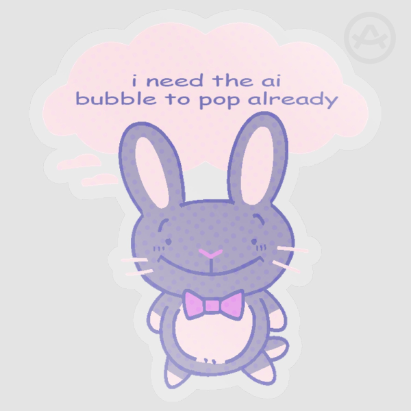 rabbit thoughts - clear pet vinyl sticker