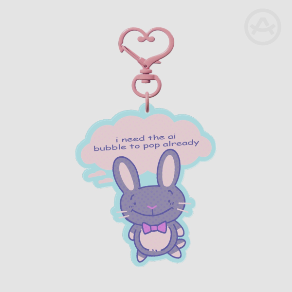 thinking rabbit - acrylic keychain