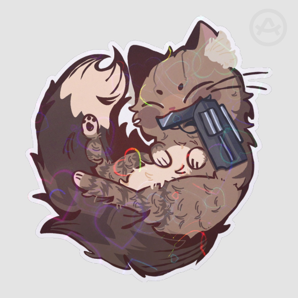 Whiskey Heart Holo Die Cut Sticker