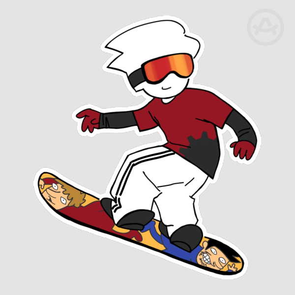 Dave Strider Snowboarding Sticker