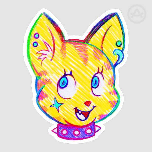 Graffiti Kitten 2 Die Cut Stickers