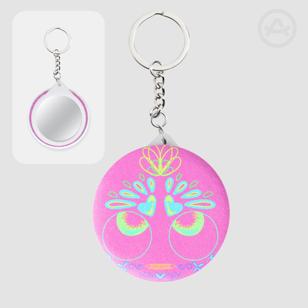 Calaverita Plush Badge Mirror Keychains