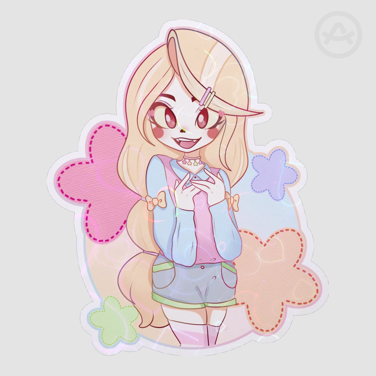 Pastel Charlie holo heart sticker