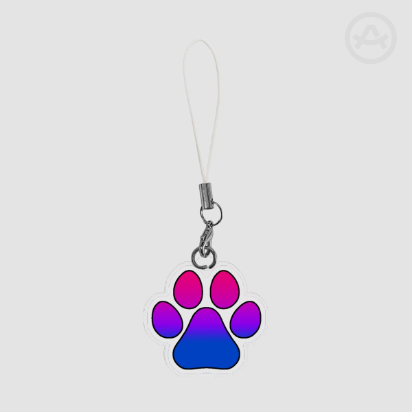 Mini Bisexual Pride Pawprint Acrylic Keychain Charm