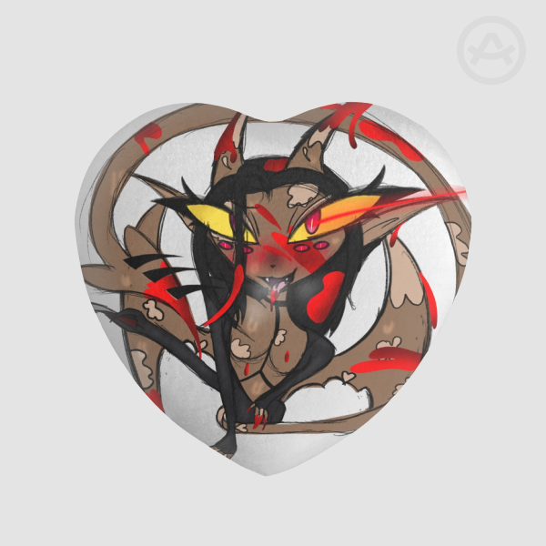 Blood Thirtsy Heart Shape Plush Badge