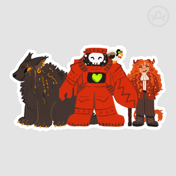 Mort and Family Sticker