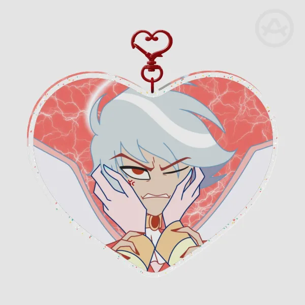 Beloved Saint Matthew Heart Glitter Acrylic Keychain