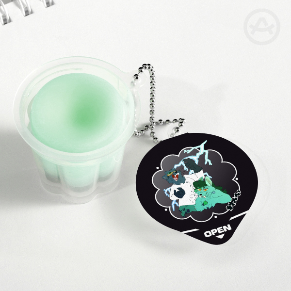 Frankittystein - Pudding Jelly Keychain