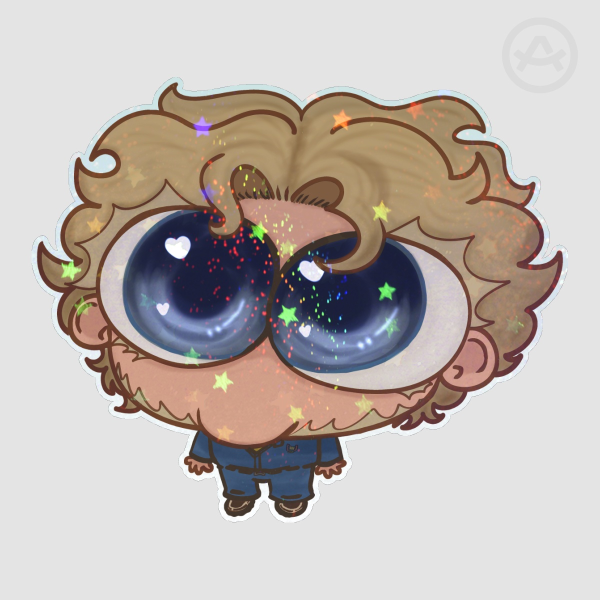Cute Curly Die-Cut Sticker
