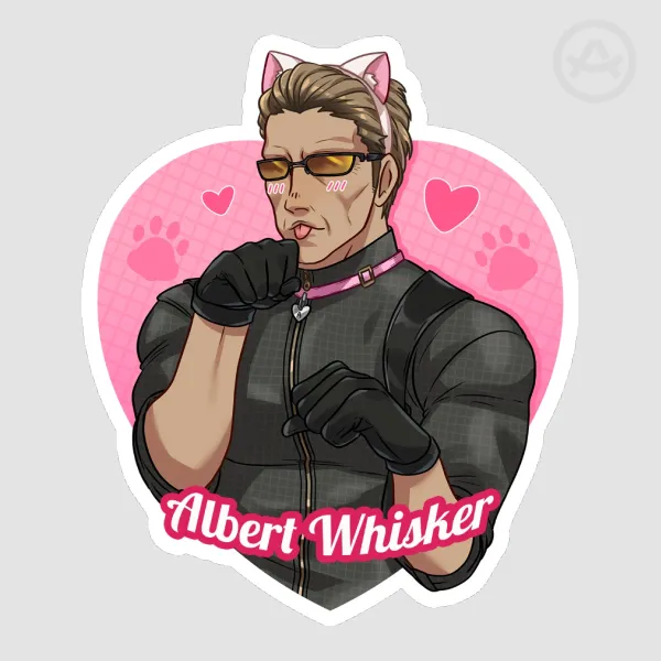 Albert Whisker Die Cut Sticker