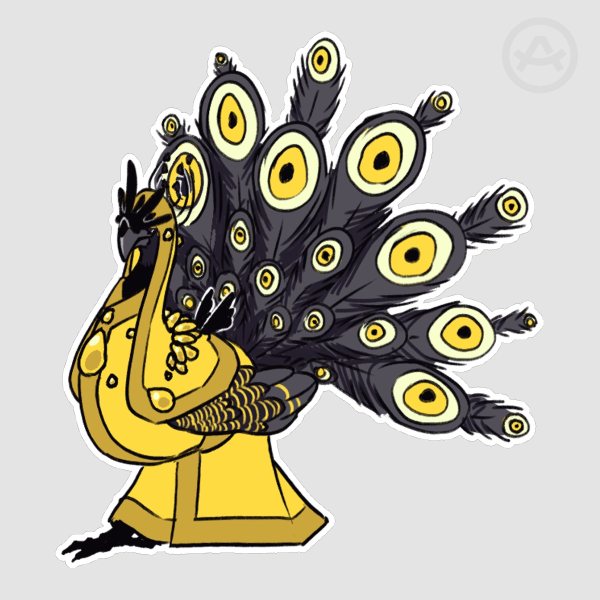 Peacock In Yellow Sticker