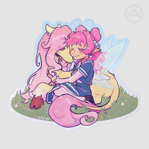 ldshadowlady & fluttershy ❤︎⁠ heart holo sticker