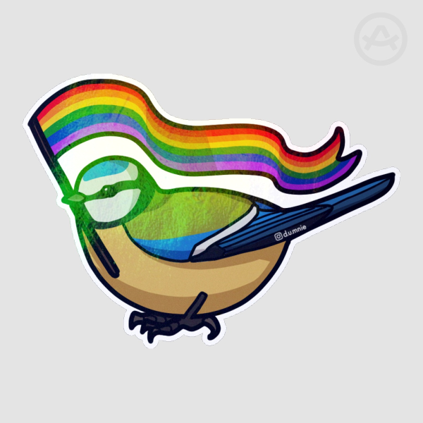 Rainbow Birb Tit Sticker
