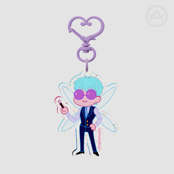 Office Fairy - Glitter Acrylic Charm 💜