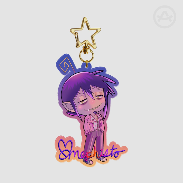 Sunset Drive Miami Vice AU Chibi Mephy Keychain