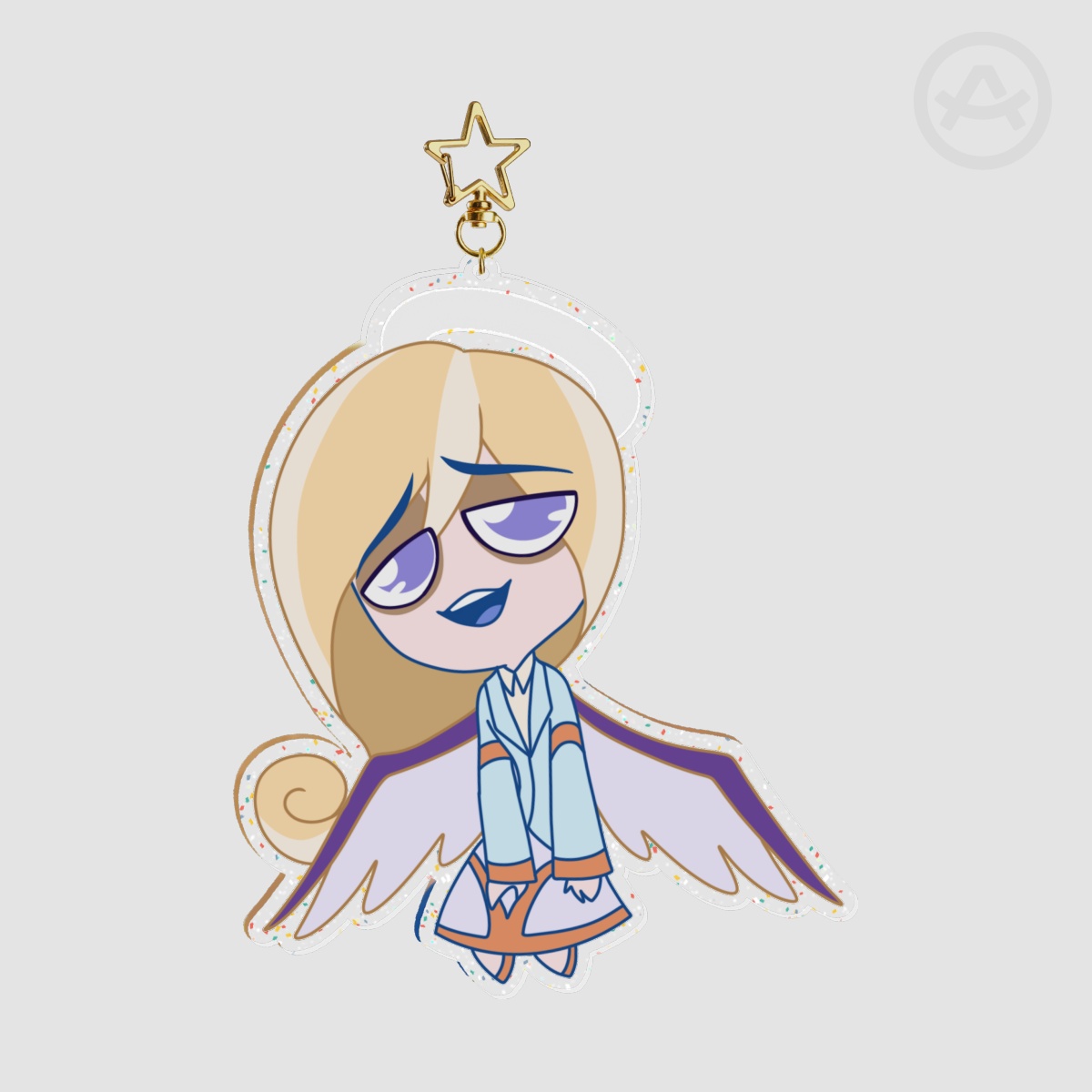 Chibi Saint Luke Glitter Acrylic Keychain