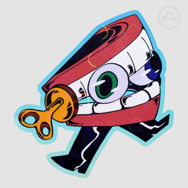 Caine Toy | The Amazing Digital Circus |  Colored Edge Die Cut Sticker