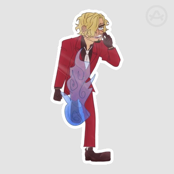 Black Leg Sanji Glossy Die Cut Sticker