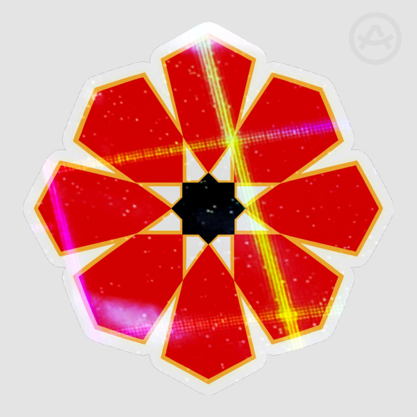 Geometric Poppy - Cross Rainbow