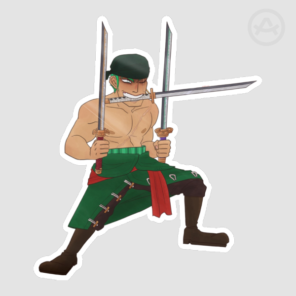 Pirate Hunter Zoro Glossy Die Cut Sticker