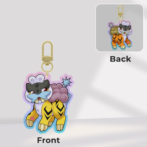 Raikou Regular and Shiny Clear Acrylic Keychain
