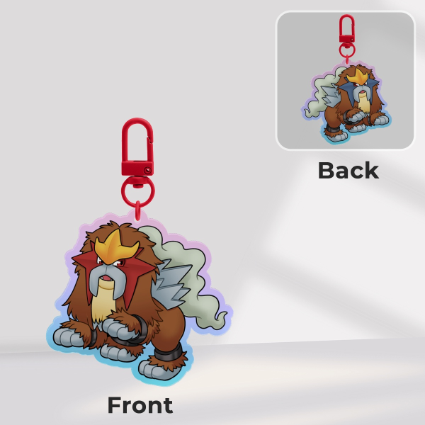Entei Regular and Shiny Clear Acrylic Keychain