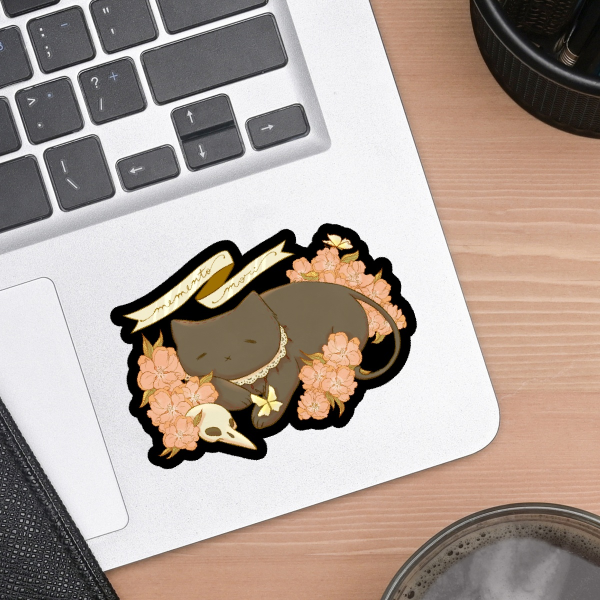 Memento Mori Cat Sticker