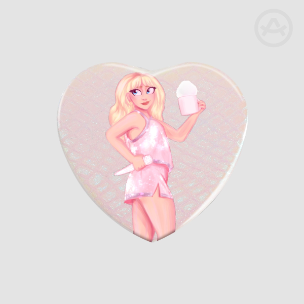 Sabrina Carpenter Heart Shape Holographic Badges