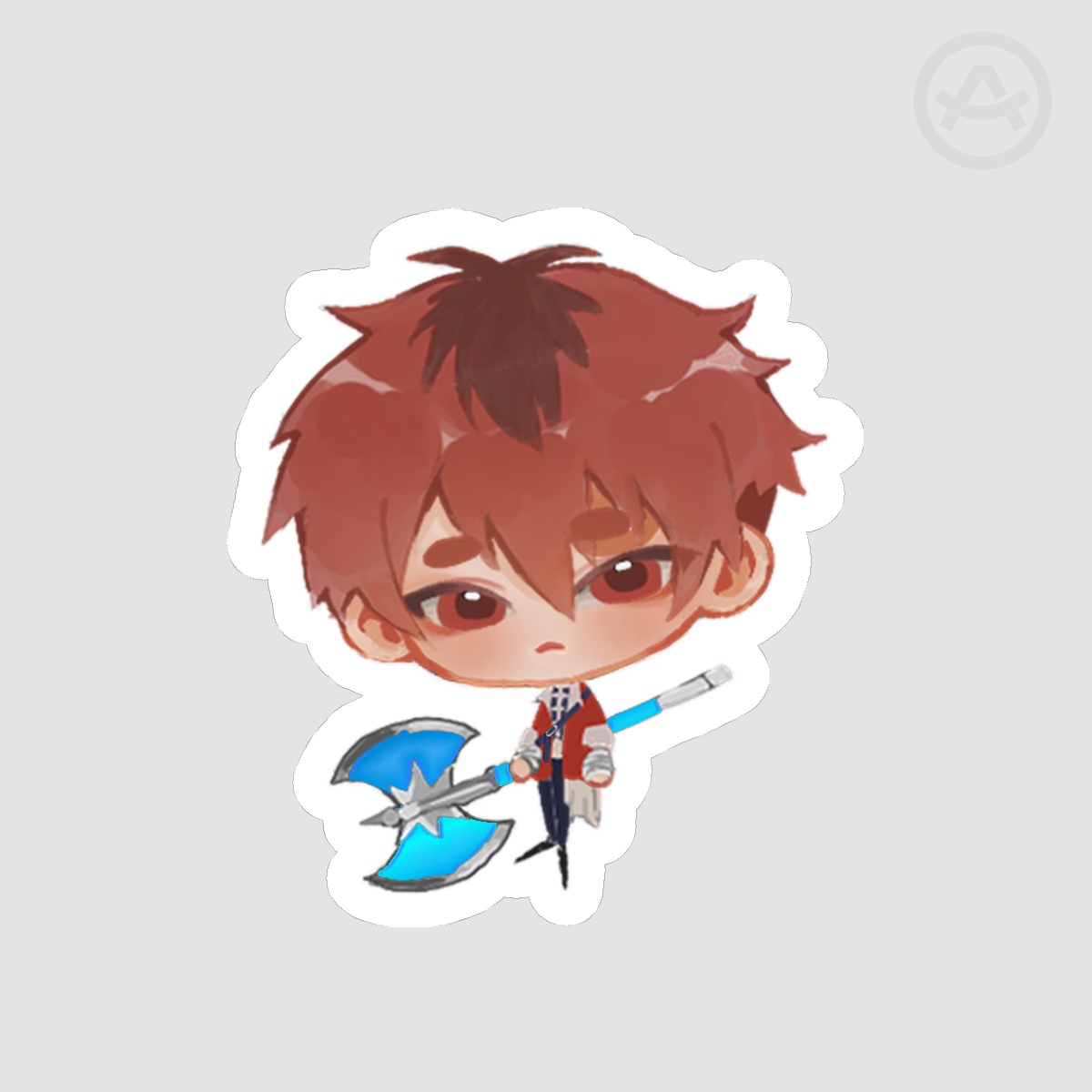 stark blue foil sticker