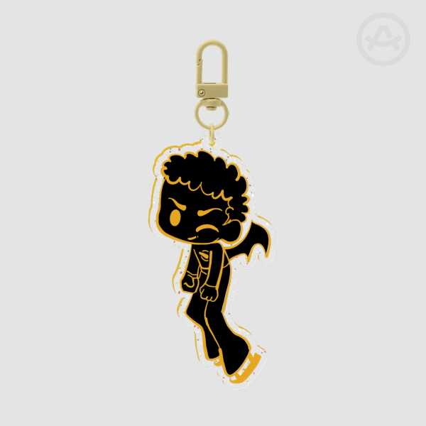 Hockey Devil Glitter Keychain