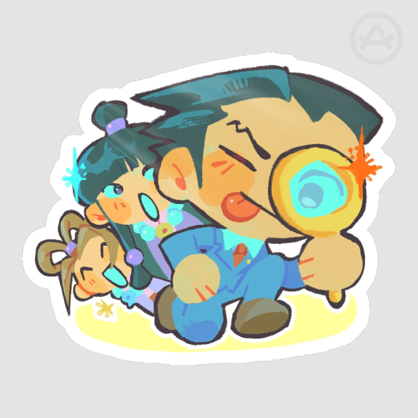 Phoenix, Maya & Pearl | Ace Attorney Duo Stickers