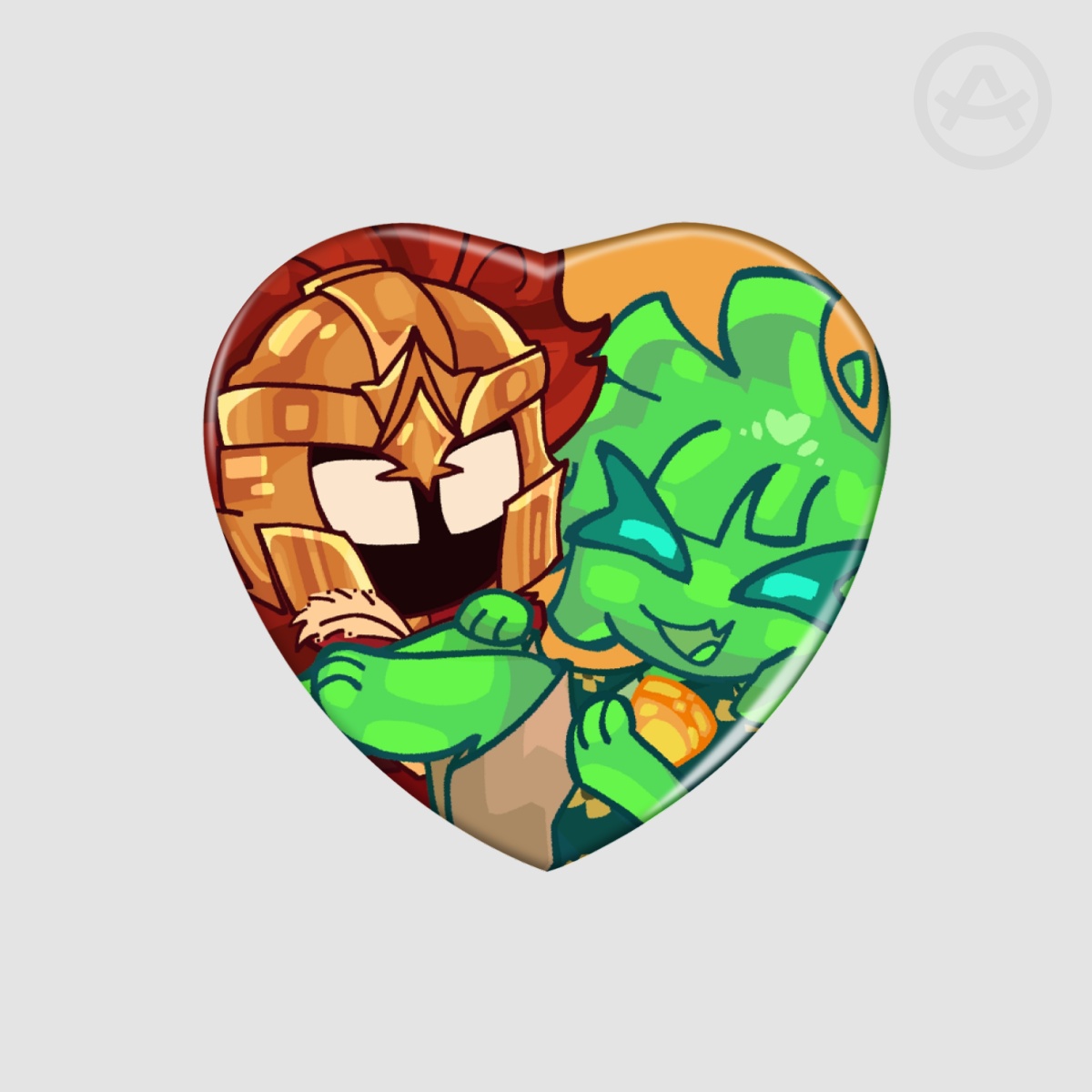 SlimeKnight Heart Holographic Badge