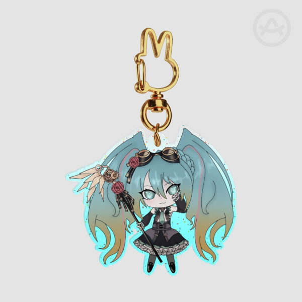 Miku glitter keychain