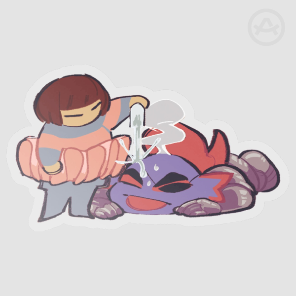Undyne and Frisk Sticker