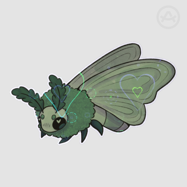 Mossy Moth Sticker